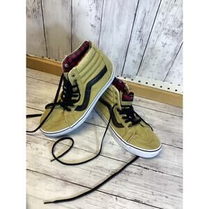 Vans Sk8-Hi Reissue Sneakers Men US 7 Beige Tan Corduroy Black Sidestripe